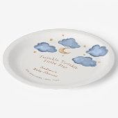 Schattige Blue Moon Stars Twinkle Twinkle Baby sho Papieren Bordje (Gekanteld)