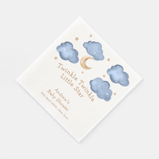 Schattige Blue Moon Stars Twinkle Twinkle Baby sho Servet (Hoek)