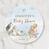 Schattige Blue Mountain Waterverf Beer familie Bedankjes Labels (Voorkant)