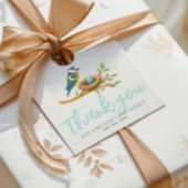 Schattige Blue Oh Boy Bird Nest Baby shower Bedankjes Labels