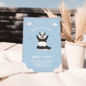 Schattige Blue Panda Baby shower – Bewerkbaar Baby Kaart
