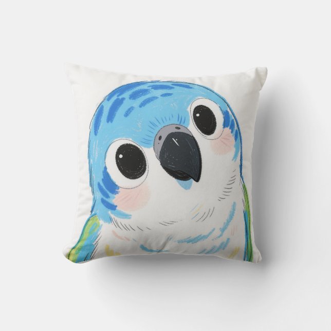 Schattige Blue Parrot Decorative Pillow Kussen (Voorkant)