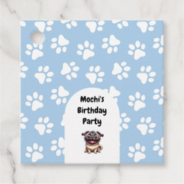 Schattige Blue Pet Pug verjaardagsfeestje Bedankjes Labels