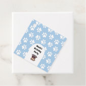 Schattige Blue Pet Pug verjaardagsfeestje Bedankjes Labels (In situ)