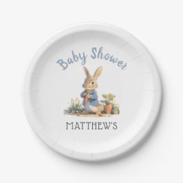 Schattige Blue Peter The Rabbit Boy Baby shower Papieren Bordje