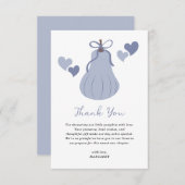 Schattige Blue Pumpkin Bow Script Boy Baby shower Bedankkaart (Voorkant / Achterkant)