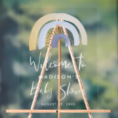 Schattige Blue Rainbow Baby shower Welkom Acryl Bord (Neutraal)