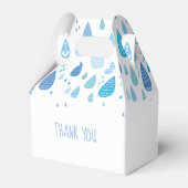 Schattige Blue Raindrops Baby shower Bedankdoosjes (Achterkant)