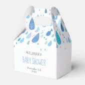 Schattige Blue Raindrops Baby shower Bedankdoosjes (Voorkant Zijde)