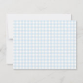 Schattige Blue rammelaar met Gingham Border Baby b Bedankkaart (Achterkant)