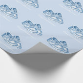 Schattige Blue Shoes Boys Baby shower Cadeaupapier (Hoek)