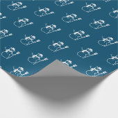 Schattige  Blue Snowman Pattern Cadeaupapier (Hoek)