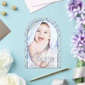 Schattige Blue Stars Foto Baby Boy Geboorteaankond Acryl Uitnodigingen (Insitu (Huwelijk))