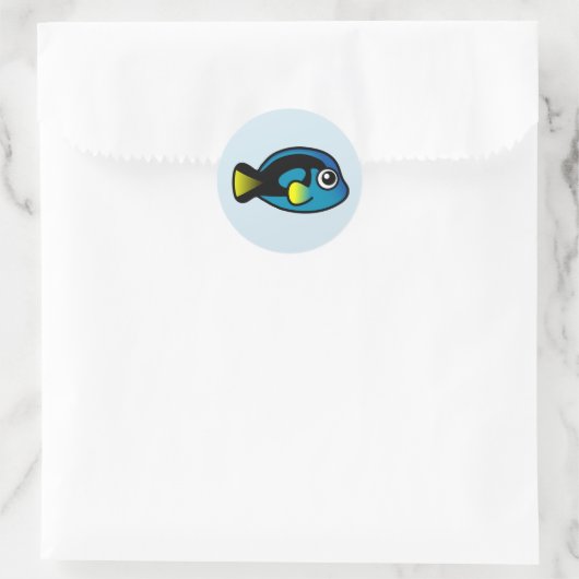 Schattige Blue Tang Ronde Sticker (Tas)