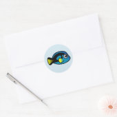 Schattige Blue Tang Ronde Sticker (Envelop)