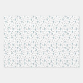 Schattige Blue Teddy Bear & Heart Baby Boy Initiaa Inpakpapier Vel (Voorkant 3)