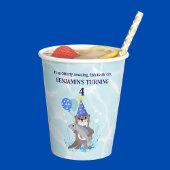 Schattige Blue Water Boy Zee Otter Verjaardagsfees Papieren Bekers