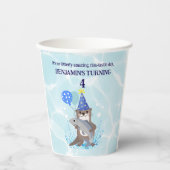 Schattige Blue Water Boy Zee Otter Verjaardagsfees Papieren Bekers (Voorkant)