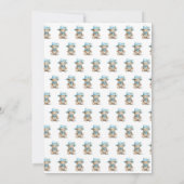 Schattige Blue Waterverf Teddy Bear Baby shower Kaart (Achterkant)