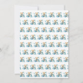 Schattige Blue Waterverf Teddy Bear Baby shower Kaart (Achterkant)