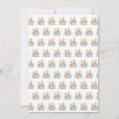 Schattige Blue Waterverf Teddy Bear Baby shower Kaart (Achterkant)