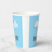 Schattige Blue Waterverf Teddy Bear Baby shower Papieren Bekers (Links)