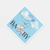 Schattige Blue Waterverf Teddy Bear Baby shower Servet (Hoek)