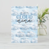 Schattige Blue We zijn op Cloud Nine Baby shower S Kaart (Staand voorkant)
