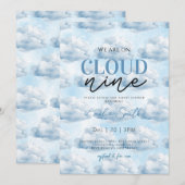 Schattige Blue We zijn op Cloud Nine Baby shower S Kaart (Voorkant / Achterkant)