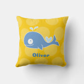 Schattige Blue Whale Fun Stippen Kinderkamer Decor Kussen (Achterkant)