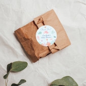 Schattige Blue Zee Creatures Baby shower Dank u Ronde Sticker