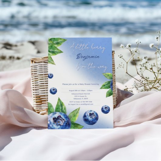 Schattige Blueberry-Baby shower Kaart