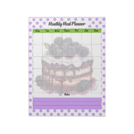 Schattige Blueberry maandelijks maaltijdplan Notitieblok