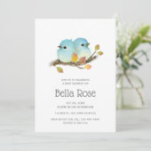Schattige Bluebirds Bird Baby shower Kaart (Staand voorkant)