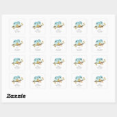 Schattige Bluebirds Bird Baby shower Vierkante Sticker (Vel)