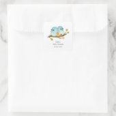 Schattige Bluebirds Bird Baby shower Vierkante Sticker (Tas)