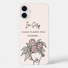 Schattige Blush Bezig met Mijn Planten Bloemenport iPhone 16 Plus Hoesje