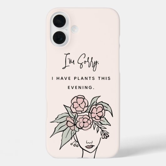 Schattige Blush Bezig met Mijn Planten Bloemenport Case-Mate iPhone Case (Achterkant)