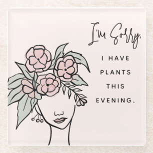 Schattige Blush Bezig met Mijn Planten Bloemenport Glazen Onderzetter