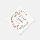 Schattige Blush bloem bunch bruiloft monogram Servet (Hoek)