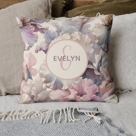 Schattige Blush Bloemen Monogram Baby Meisje Kweke Kussen