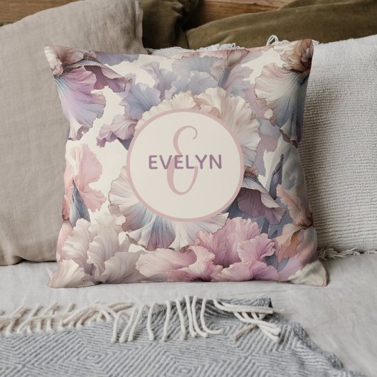 Schattige Blush Bloemen Monogram Baby Meisje Kweke Kussen
