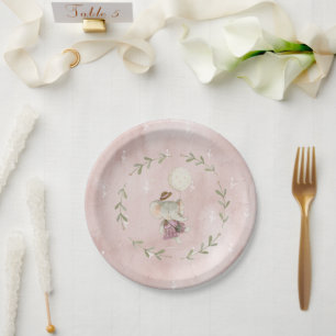 Schattige Blush Boho Baby Shower Olifant Papieren Bordje
