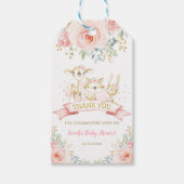 Schattige Blush Floral Woodland Forest Baby shower Cadeaulabel (Voorkant)