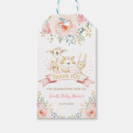 Schattige Blush Floral Woodland Forest Baby shower Cadeaulabel