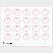 Schattige Blush Pink Bow Baby Girl Shower Bedankt Ronde Sticker (Vel)