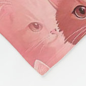 Schattige Blush Pink Cat Fleece Deken (Hoek)