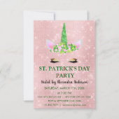 Schattige Blush Roze Eenhoorn St. Patrick's Day Pa Kaart (Voorkant)