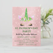 Schattige Blush Roze Eenhoorn St. Patrick's Day Pa Kaart (Staand voorkant)