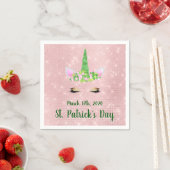 Schattige Blush Roze Eenhoorn St. Patrick's Day Pa Servetten (Insitu)